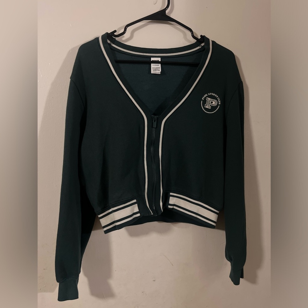 Pink Victoria's Secret pink green zip up jacket Size L